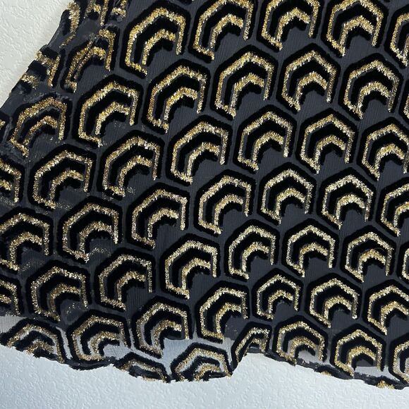 Co Collections Silk Velvet Glitter Jacquard A-line Skirt Holiday Medium j16 - Picture 2 of 5